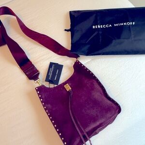 Rebecca Minkoff Wine Suede Crossbody Bag
